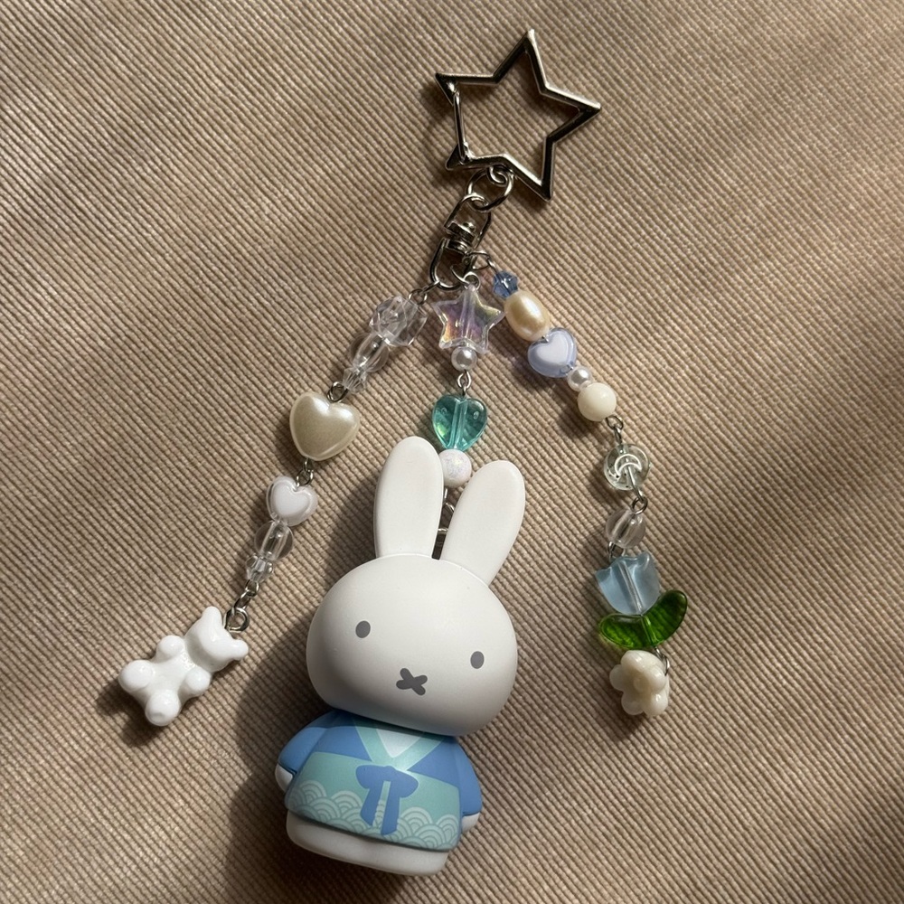 Authentic Blue Miffy Bagcharm - Handmade Miffy Keychain